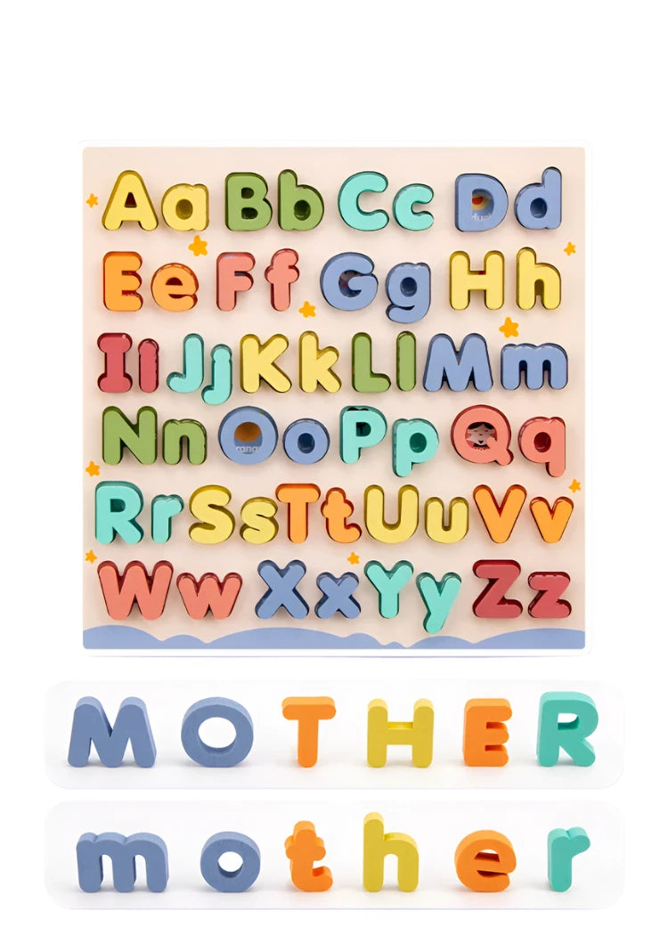 Wooden ABC Letter Puzzle Set