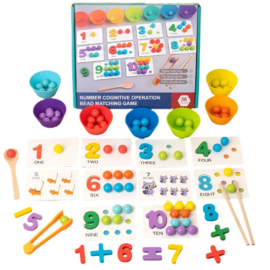 Montessori Number Cognitive Operation Bead Matching Game