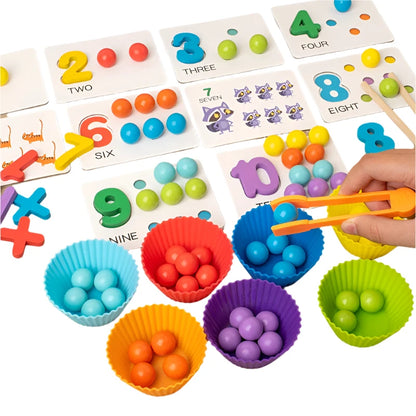 Montessori Number Cognitive Operation Bead Matching Game