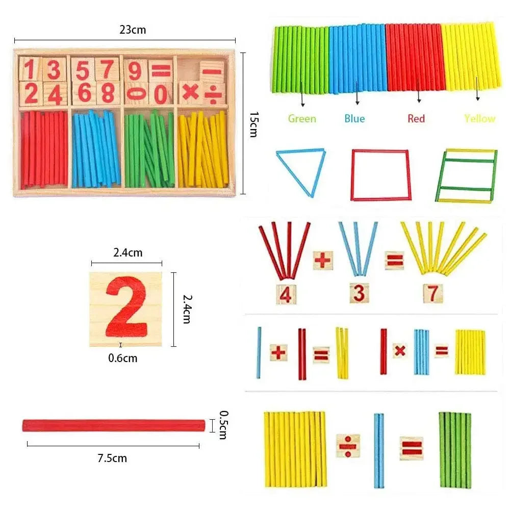 Wooden Counting Sticks Learning Set