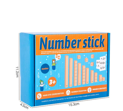 Montessori Wooden Math Sticks – Cognitive Addition & Subtraction Learning Toy