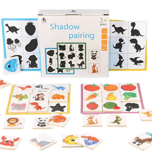 Wooden Montessori Find Shape Toys Animal Fruit Shadow Pairing Shape Puzzle Logical Thinking Game Educational Toys For Children