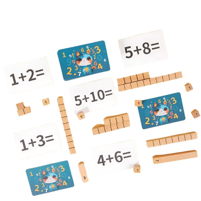 Montessori Wooden Math Sticks – Cognitive Addition & Subtraction Learning Toy