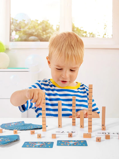 Montessori Wooden Math Sticks – Cognitive Addition & Subtraction Learning Toy