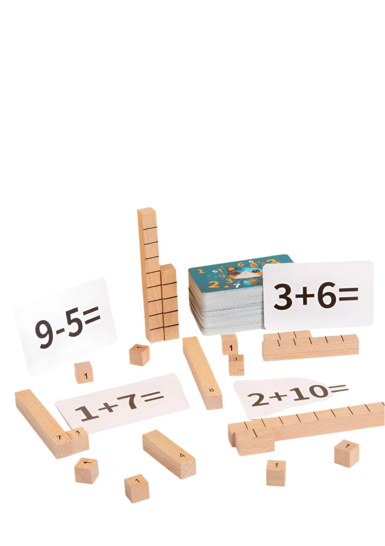 Montessori Wooden Math Sticks – Cognitive Addition & Subtraction Learning Toy